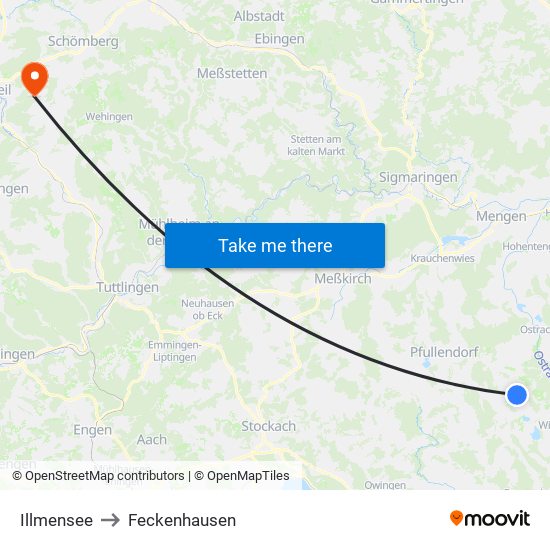 Illmensee to Feckenhausen map