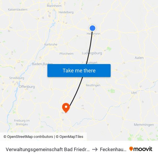 Verwaltungsgemeinschaft Bad Friedrichshall to Feckenhausen map