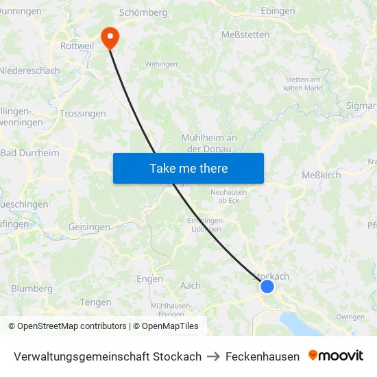 Verwaltungsgemeinschaft Stockach to Feckenhausen map