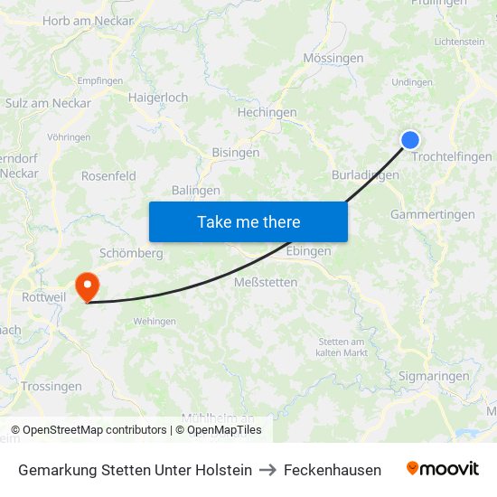 Gemarkung Stetten Unter Holstein to Feckenhausen map