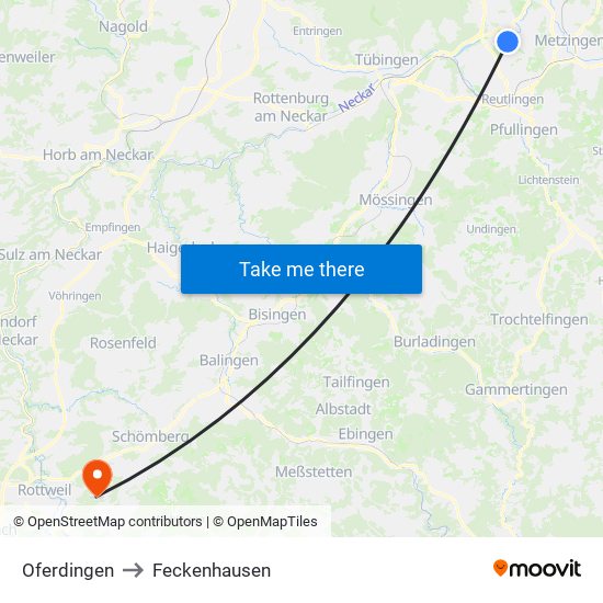 Oferdingen to Feckenhausen map