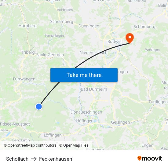 Schollach to Feckenhausen map