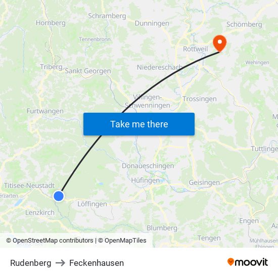 Rudenberg to Feckenhausen map