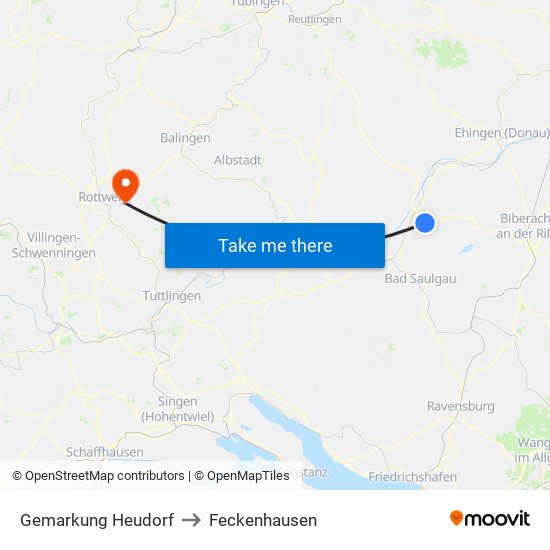 Gemarkung Heudorf to Feckenhausen map