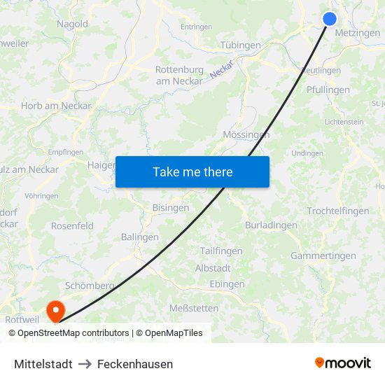 Mittelstadt to Feckenhausen map