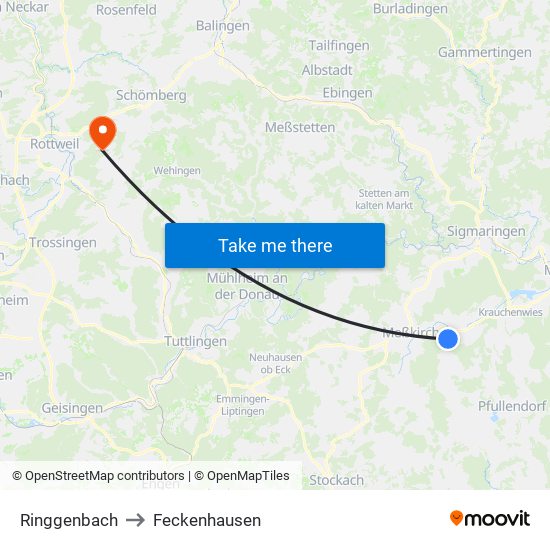 Ringgenbach to Feckenhausen map