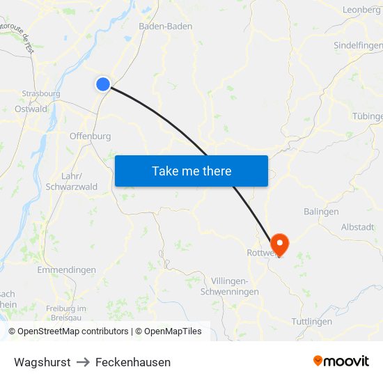 Wagshurst to Feckenhausen map