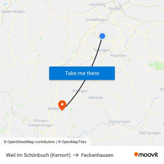 Weil Im Schönbuch (Kernort) to Feckenhausen map