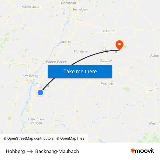 Hohberg to Backnang-Maubach map