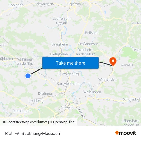Riet to Backnang-Maubach map