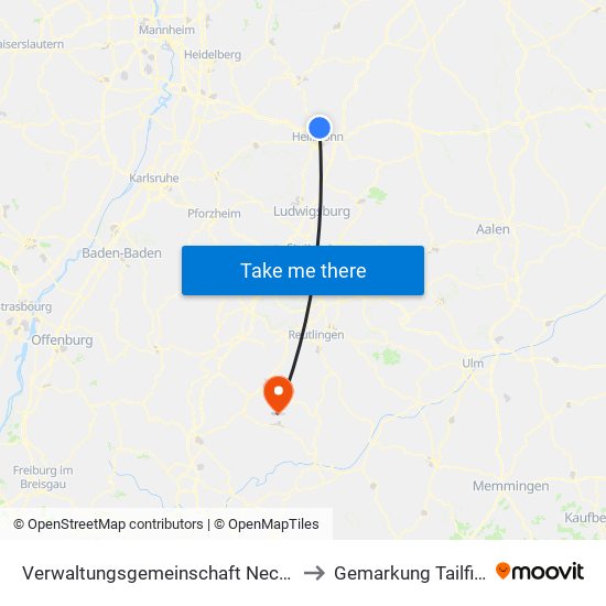 Verwaltungsgemeinschaft Neckarsulm to Gemarkung Tailfingen map
