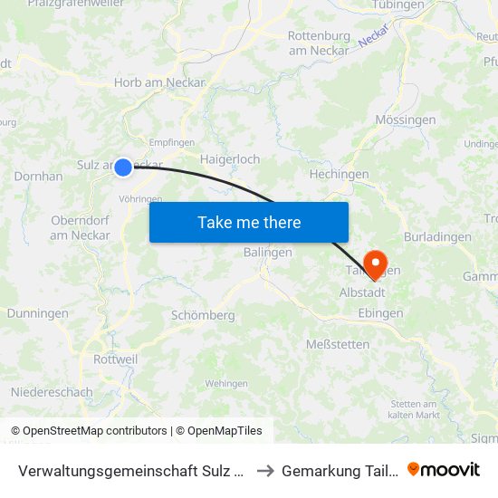 Verwaltungsgemeinschaft Sulz am Neckar to Gemarkung Tailfingen map