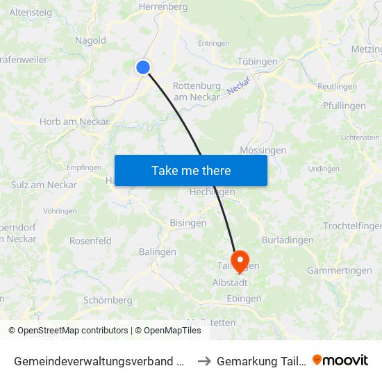 Gemeindeverwaltungsverband Oberes Gäu to Gemarkung Tailfingen map