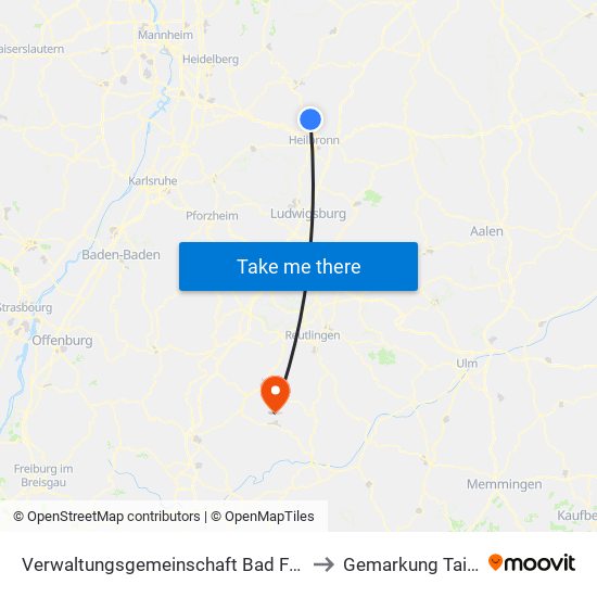 Verwaltungsgemeinschaft Bad Friedrichshall to Gemarkung Tailfingen map