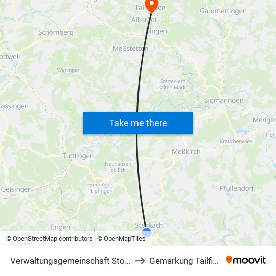 Verwaltungsgemeinschaft Stockach to Gemarkung Tailfingen map