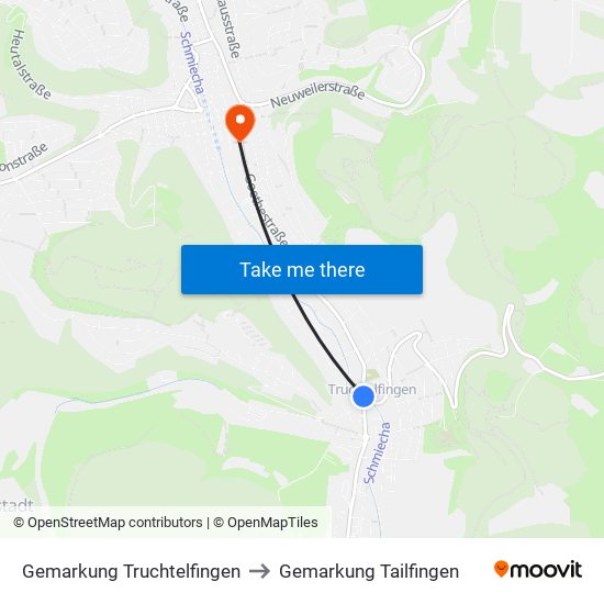 Gemarkung Truchtelfingen to Gemarkung Tailfingen map