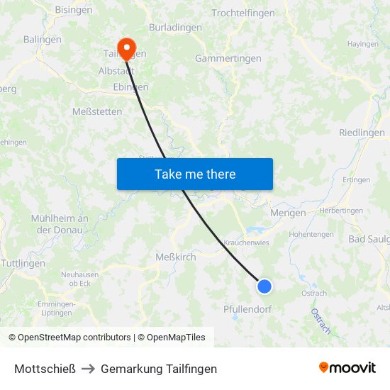 Mottschieß to Gemarkung Tailfingen map