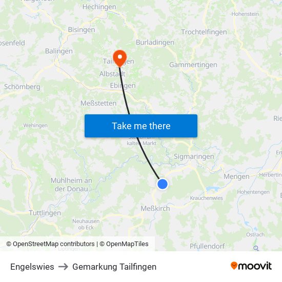 Engelswies to Gemarkung Tailfingen map