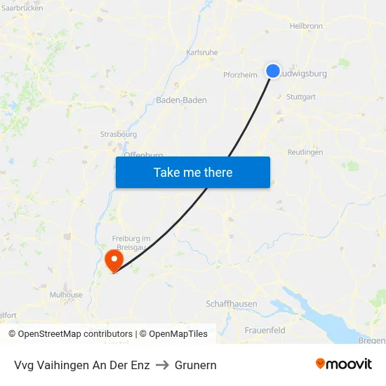 Vvg Vaihingen An Der Enz to Grunern map