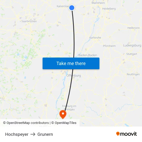 Hochspeyer to Grunern map