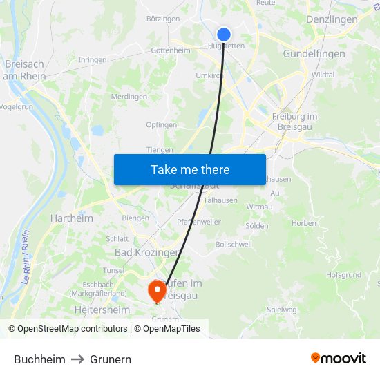 Buchheim to Grunern map
