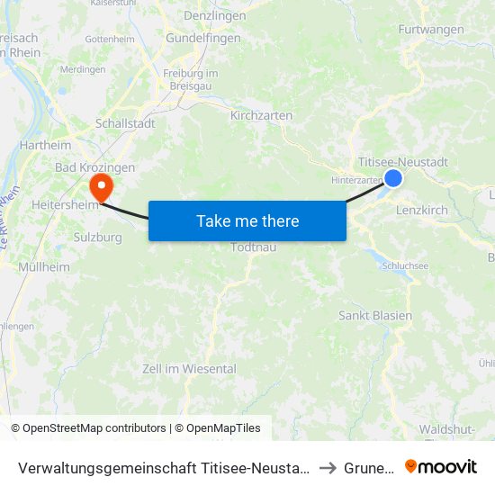 Verwaltungsgemeinschaft Titisee-Neustadt to Grunern map