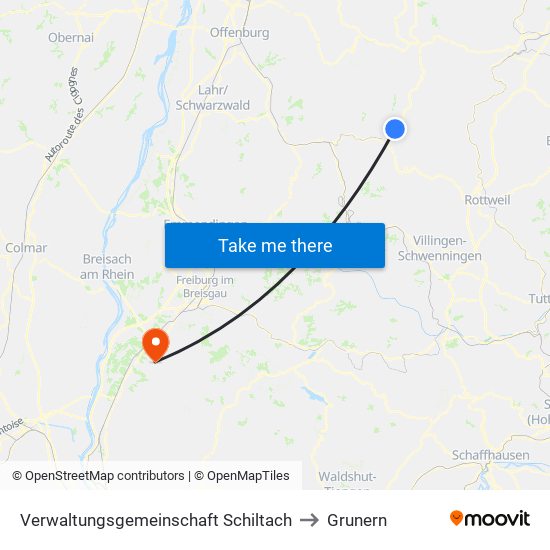 Verwaltungsgemeinschaft Schiltach to Grunern map