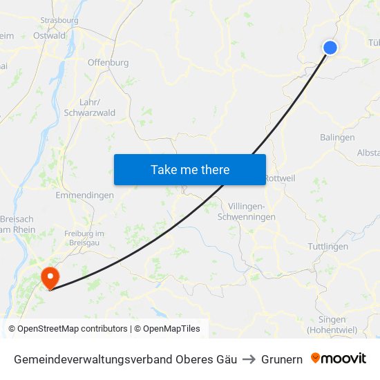 Gemeindeverwaltungsverband Oberes Gäu to Grunern map