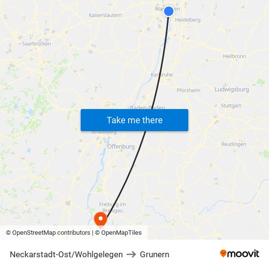 Neckarstadt-Ost/Wohlgelegen to Grunern map