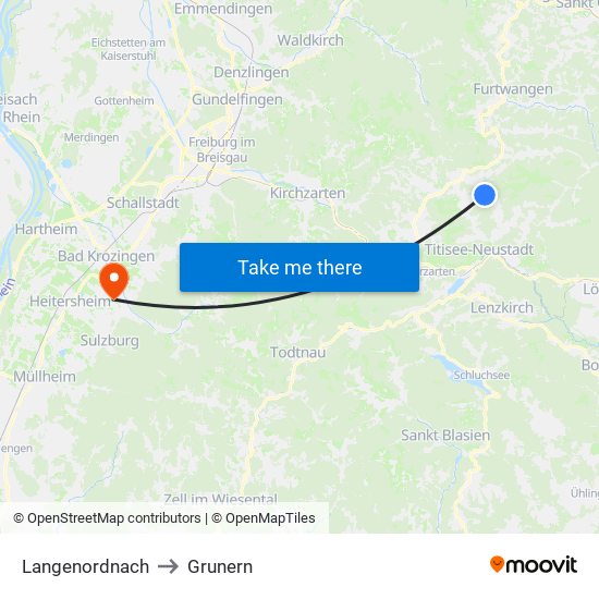 Langenordnach to Grunern map