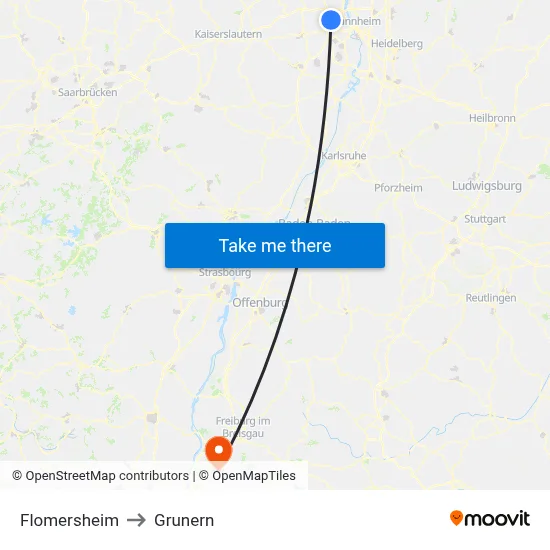 Flomersheim to Grunern map