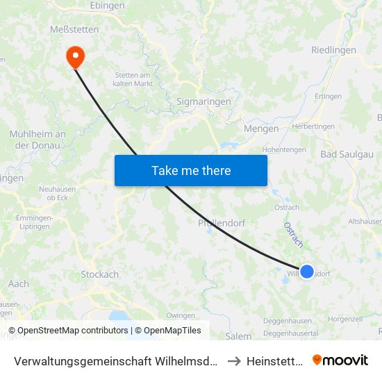 Verwaltungsgemeinschaft Wilhelmsdorf to Heinstetten map