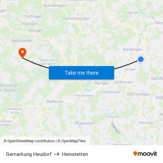 Gemarkung Heudorf to Heinstetten map
