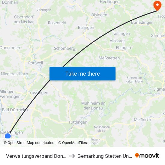 Verwaltungsverband Donaueschingen to Gemarkung Stetten Unter Holstein map