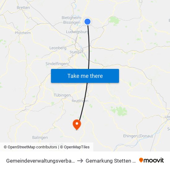 Gemeindeverwaltungsverband Steinheim-Murr to Gemarkung Stetten Unter Holstein map