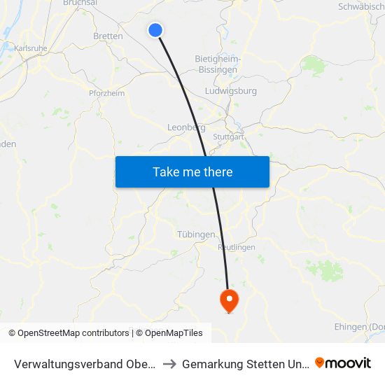 Verwaltungsverband Oberes Zabergäu to Gemarkung Stetten Unter Holstein map