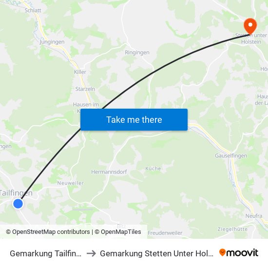Gemarkung Tailfingen to Gemarkung Stetten Unter Holstein map