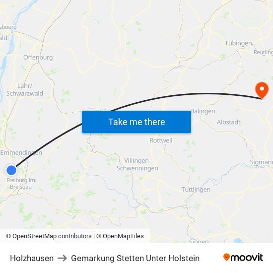 Holzhausen to Gemarkung Stetten Unter Holstein map