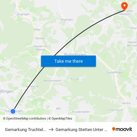 Gemarkung Truchtelfingen to Gemarkung Stetten Unter Holstein map