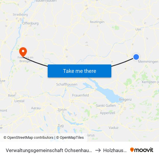 Verwaltungsgemeinschaft Ochsenhausen to Holzhausen map