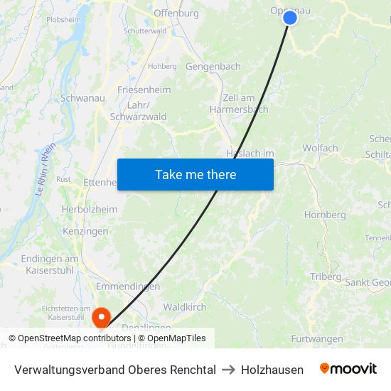 Verwaltungsverband Oberes Renchtal to Holzhausen map