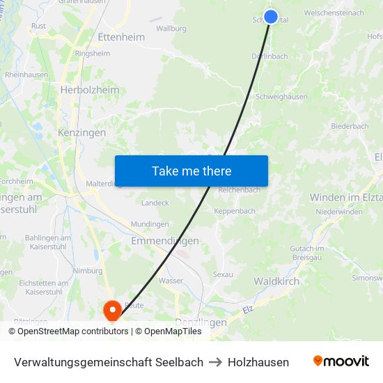 Verwaltungsgemeinschaft Seelbach to Holzhausen map