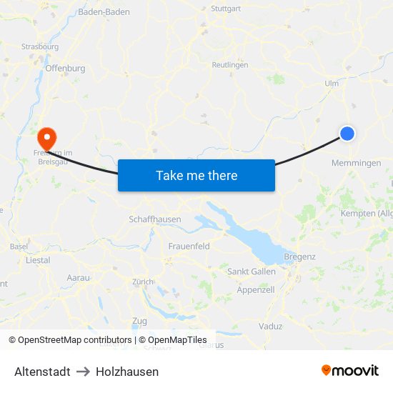 Altenstadt to Holzhausen map