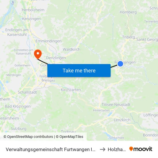 Verwaltungsgemeinschaft Furtwangen Im Schwarzwald to Holzhausen map