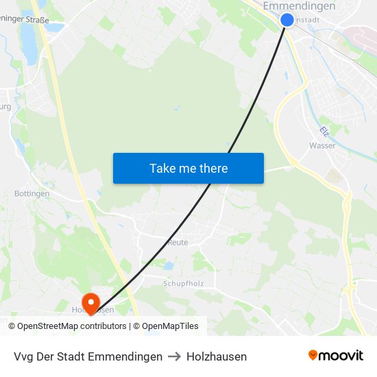 Vvg Der Stadt Emmendingen to Holzhausen map