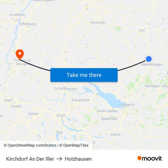 Kirchdorf An Der Iller to Holzhausen map