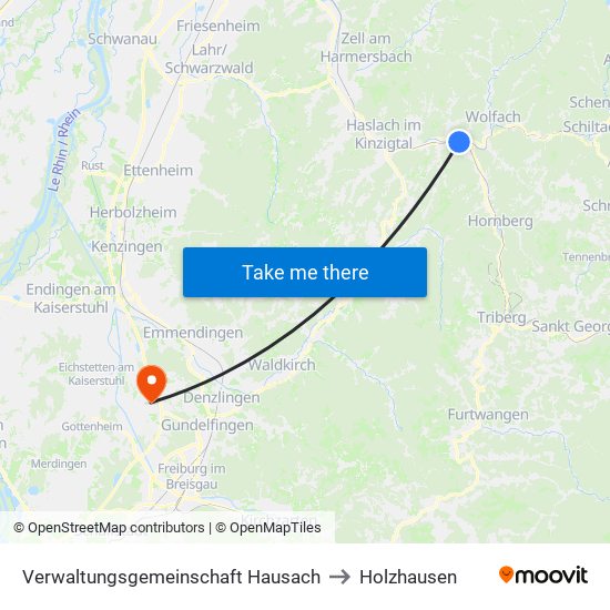 Verwaltungsgemeinschaft Hausach to Holzhausen map