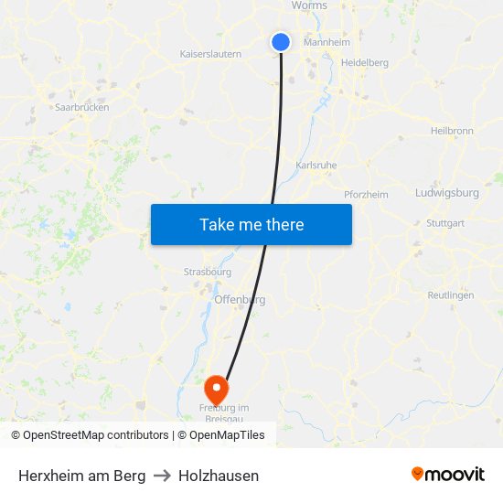 Herxheim am Berg to Holzhausen map
