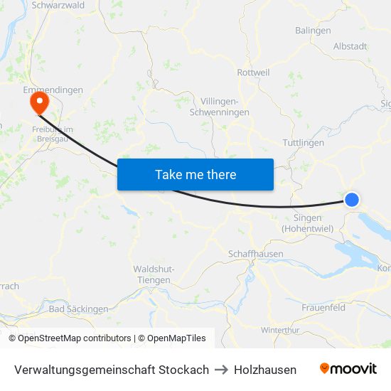 Verwaltungsgemeinschaft Stockach to Holzhausen map