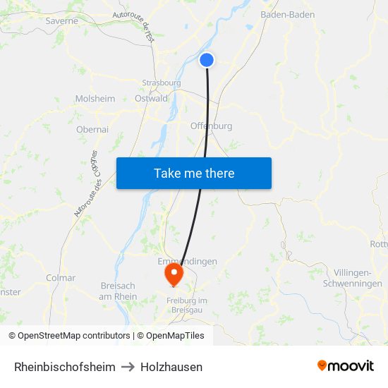 Rheinbischofsheim to Holzhausen map